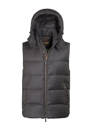 Moorer FIRE-FF hooded zip jacket - Brown