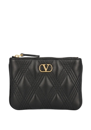 Valentino Garavani V-logo quilted clutch - Black