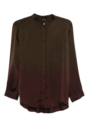 YAVI button-up silk shirt - Brown