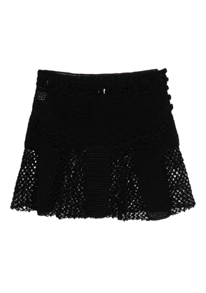 Judy Turner Floret crochet mini skirt - Black