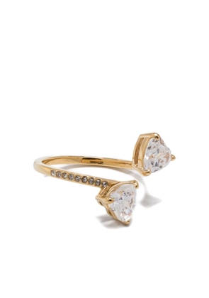 Swarovski crystal-embellished heart ring - Gold