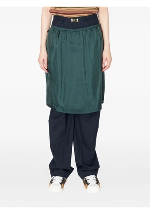 Kolor logo-patch skirt trousers - Blue