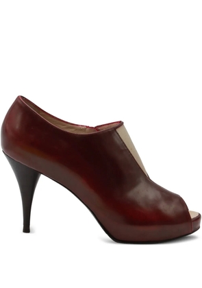 Fendi Pre-Owned cut-out peep-toe ankle boots - Red
