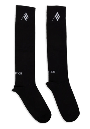 The Attico intarsia-logo ribbed socks - Black