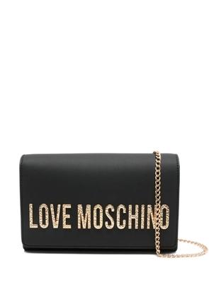 Love Moschino logo-plaque chain-strap clutch bag - Black