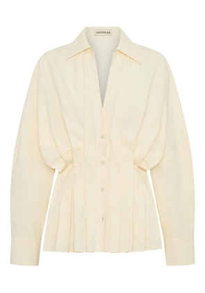 Nicholas Reggie pleated shirt - Neutrals
