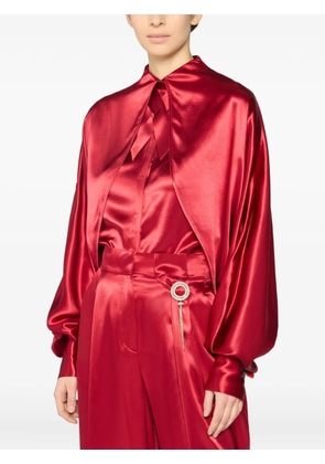 Genny tie-neck satin blouse - Red
