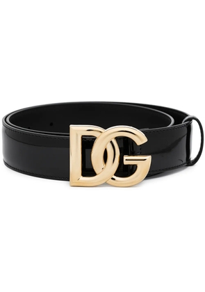 Dolce & Gabbana DG logo leather belt - Black