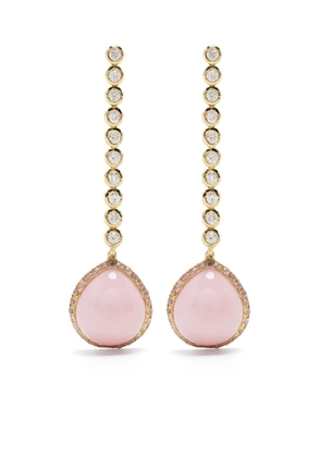 Octavia Elizabeth 18kt yellow gold sapphire and diamond drop earrings