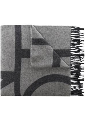 TOTEME large monogram scarf - Grey