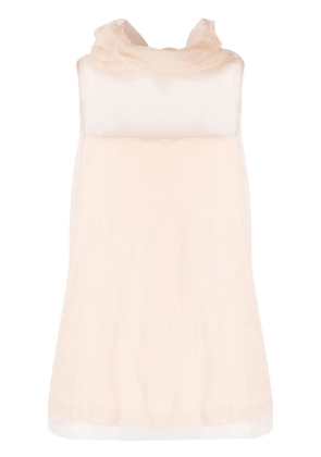 Fabiana Filippi roll-neck tulle top - Pink