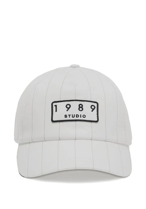 1989 STUDIO striped logo-patch cotton cap - White