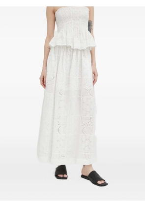 HERSKIND eyelet-slit maxi skirt - White