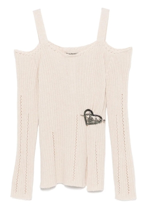 TWINSET brooch-detail top - Brown