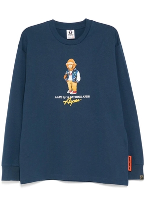 AAPE BY *A BATHING APE® graphic-print long-sleeves T-shirt - Blue