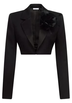 AREA Flower Corsage cropped blazer - Black