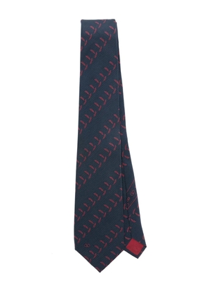 Valentino Garavani Pre-Owned 1990s feather-print tie - Blue