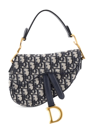 Christian Dior Pre-Owned Saddle Handbag Oblique Canvas Mini shoulder bag - Blue