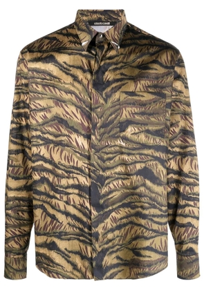 Roberto Cavalli tiger-print cotton shirt - Green