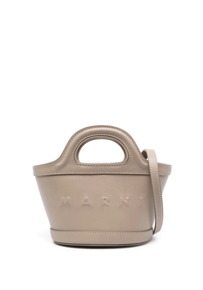 Marni micro Tropicalia leather tote bag - Brown