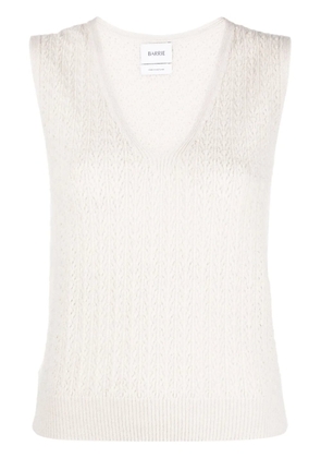 Barrie V-neck cashmere top - Neutrals