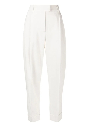 Brunello Cucinelli high-waisted cropped tailored trousers - White