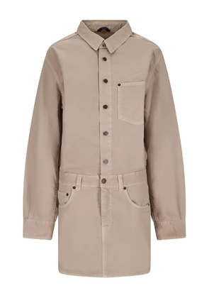 Destin cotton-linen blend mini shirt dress - Neutrals