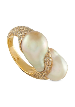 YVEL Yvel 18K yellow gold 2.0ct diamond and baroque pearl ring