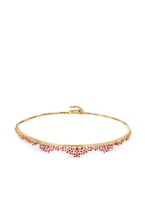Ananya 18K yellow gold Scatter diamond and sapphire choker