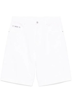 Moschino embroidered-logo denim shorts - White