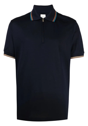 Paul Smith rainbow stripe-detail cotton polo shirt - Blue