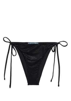 Prada logo-plaque side-tie bikini bottom - Black