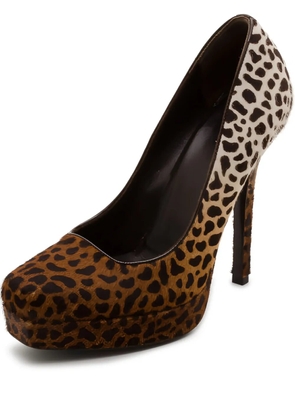 Gucci Pre-Owned 130mm leopard-print pumps - Brown