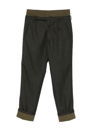 Prada checked layered trousers - Green