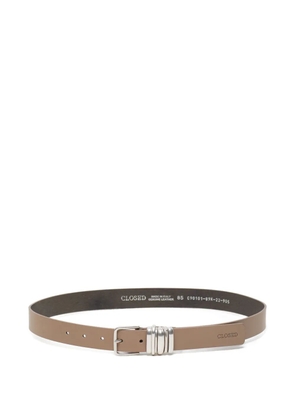 Closed leather belt - Neutrals