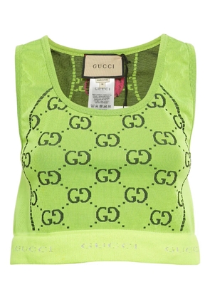 Gucci Pre-Owned jacquard weave crop top - Green