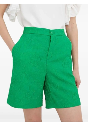 Custommade textured high-waisted shorts - Green
