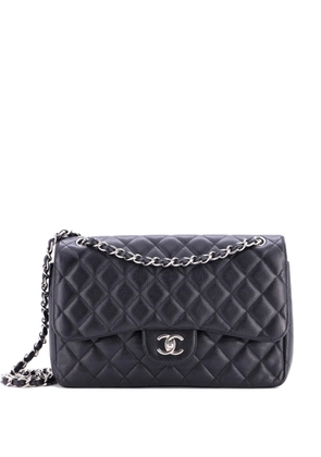 CHANEL Pre-Owned Classic Double Flap Bag Quilted Caviar Jumbo shoulder bag - Black