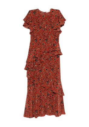Ulla Johnson Amaia ruffled floral midi dress - Red
