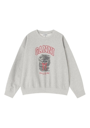 GANNI graphic-print sweatshirt - Grey