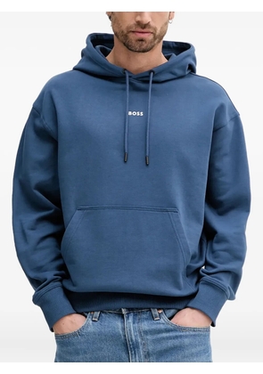 BOSS logo-print hoodie - Blue