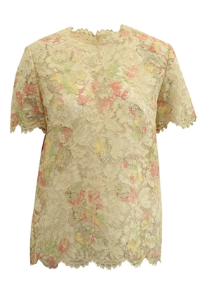 Mario Valentino Vintage floral-lace blouse - Yellow