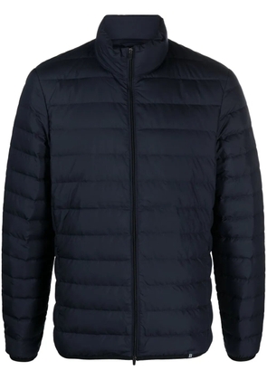 Boggi Milano logo-embroidered zip-up quilted jacket - Blue