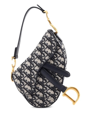 Christian Dior Pre-Owned Saddle Handbag Oblique Canvas Mini shoulder bag - Blue