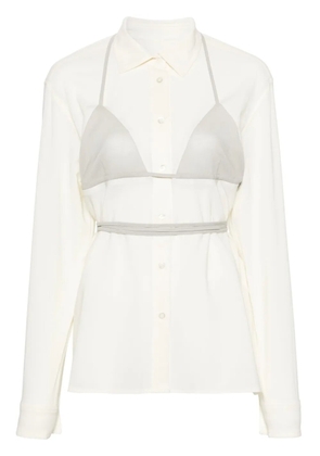 Botter panelled-design cotton shirt - White