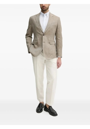 Hackett linen two-button blazer - Brown