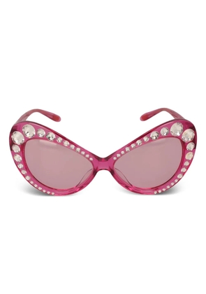 Moschino Pre-Owned crystal-embellished cat-eye sunglasses - Pink