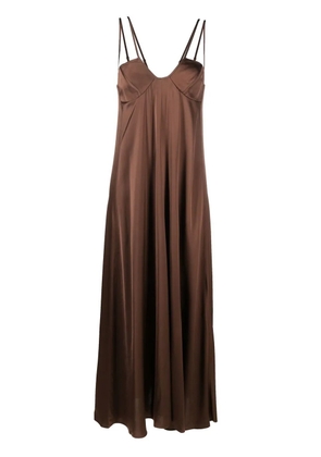 AERON U-neck satin maxi dress - Brown