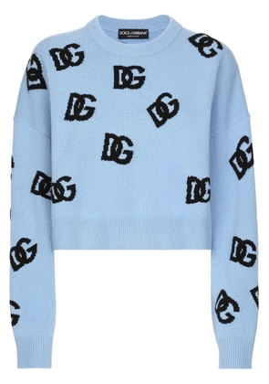 Dolce & Gabbana DNA logo embroidered sweater - Blue