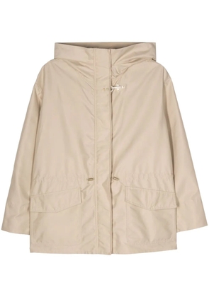 Fay hook-detail poplin parka - Neutrals